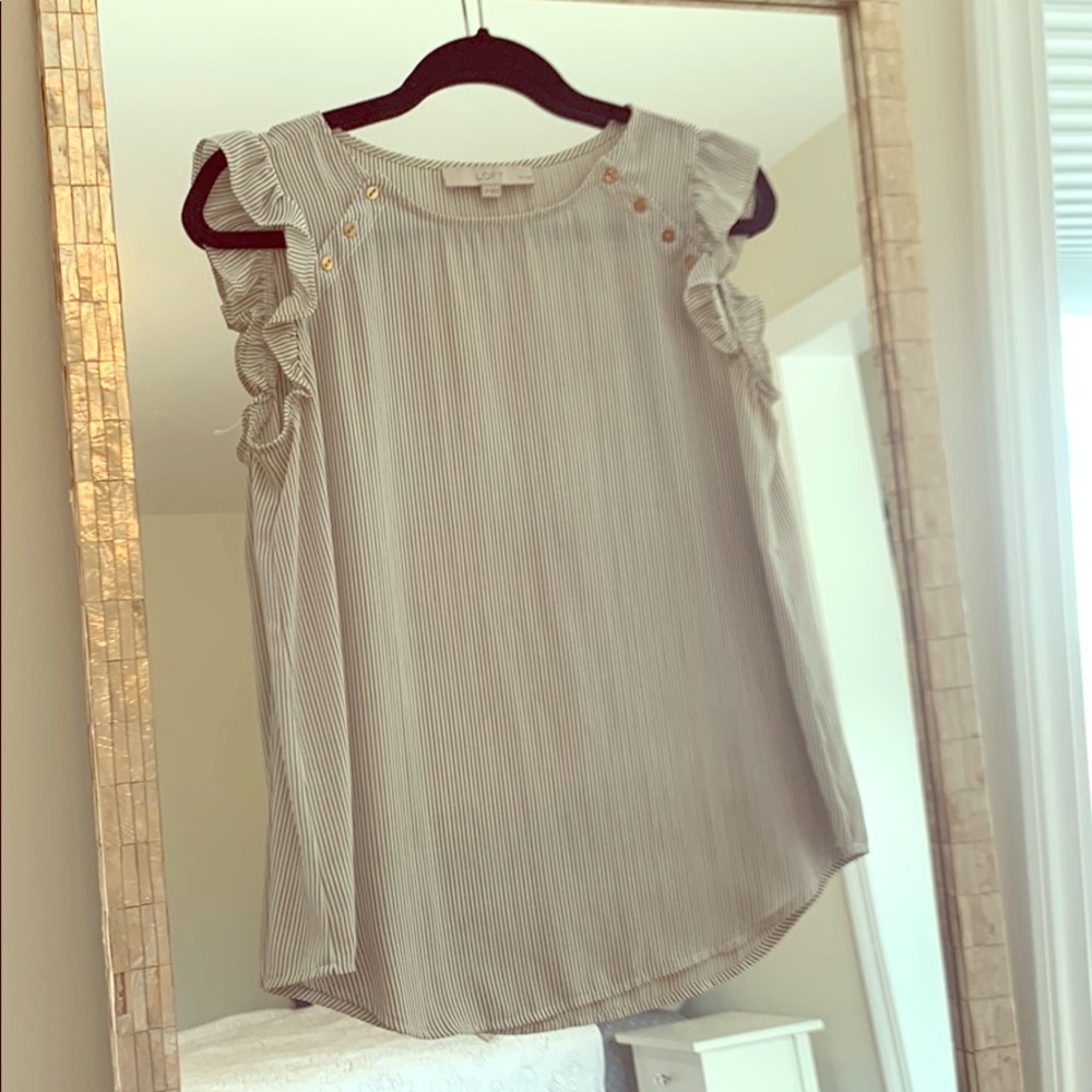 Loft tunic tank with flutter cap sleeves